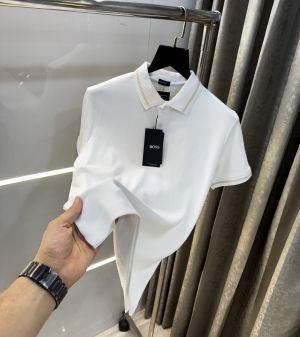 Hugo  Boss X Porsche Edition White Logo Print Premium Polo T-Shirt