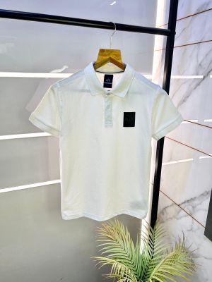 Sale Arman_i Exchange White Premium Collar Neck Polo T-shirt F2413-WH