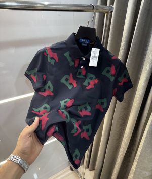 Ralph  Lauren Black Printed Premium Polo T-Shirt