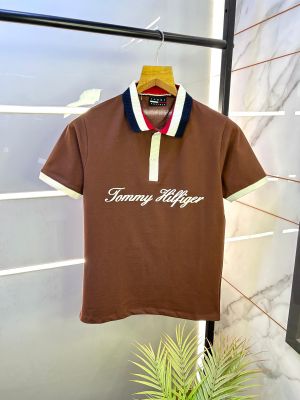 Tommy_Hilfiger Dark Brown Polo Premium Collar Neck T-shirt F2578-DBR