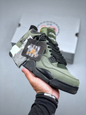 Nikee Air Jordan 4 X Undefeated Olive Green Semi UA