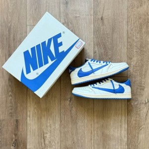 Nikee Air Jordan Retro 1 X Travis Scott Fragment Heat Of White Semi Ua quality with Og box 