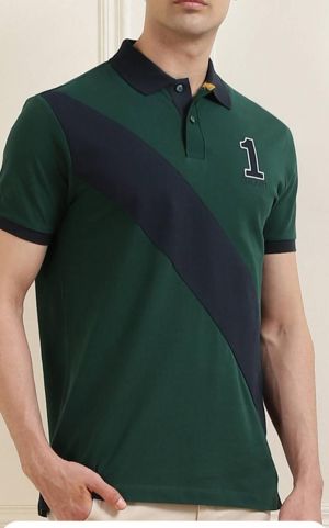 Aston Martin Hacket t Green Polo Premium Collar Neck T-shirt F2589-GR