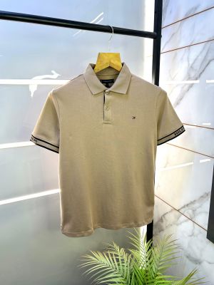 Tommy_Hilfiger Beige Polo Premium Collar Neck T-shirt F2647-BE