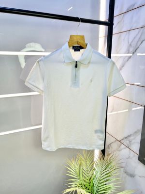 Ralph_Lauren Polo Zipper White Premium Collar Neck T-shirt F2569-WH
