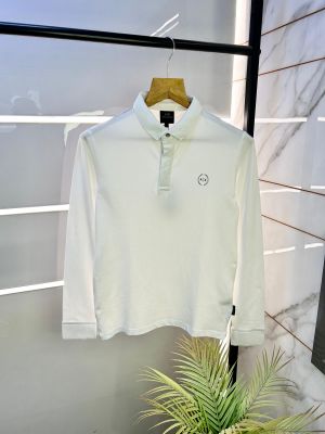 Arman_i Exchange White Polo Full Sleeves Premium Collar Neck T-shirt F1906-WH