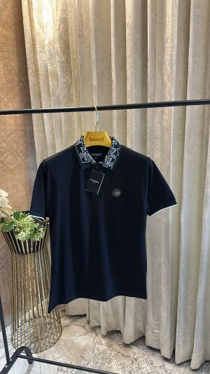 BALMAI_N PARIS LOGO PATCHED PREMIUM BLACK POLO TSHIRT