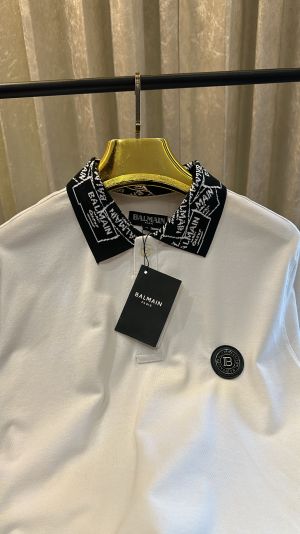 BALMAI_N PARIS LOGO PATCHED PREMIUM WHITE POLO TSHIRT