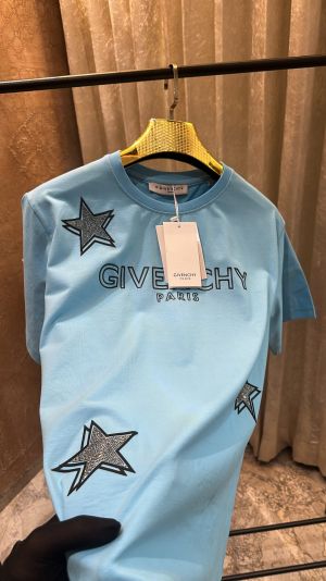 GIVENCH_Y PARIS LOGO EMBOSSED PREMIUM BLUE TSHIRT