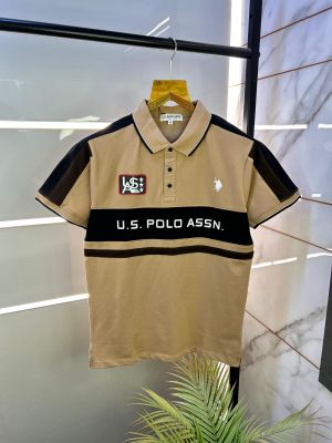 Us Polo Brown Premium Collar Neck T-shirt F2457-BR