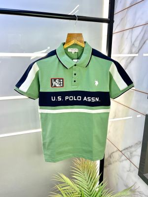 Us Polo Green Premium Collar Neck T-shirt F2457-GR