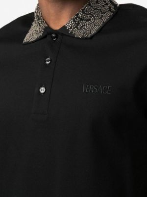 Versac_e Premium 240 GSM Interlock Lycra Fabric Polo With Collar Deisgn Black 1807