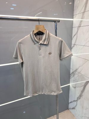 Fred Perry Premium 240 GSM Interlock Cotton Lycra Fabric Polo With Embroidery Logo And Collar Design Beige 1816