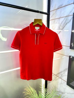 Lacost e Red Polo Premium Collar Neck T-shirt F2604-RE