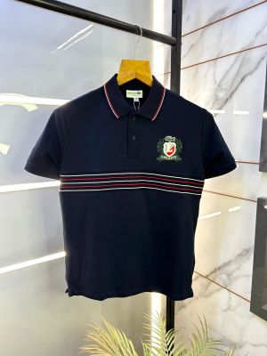 Lacost e Navy Polo Premium Collar Neck T-shirt F2604-NY