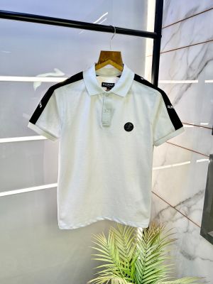 Balmai n Paris White Polo Premium Collar Neck T-shirt F2598-WH