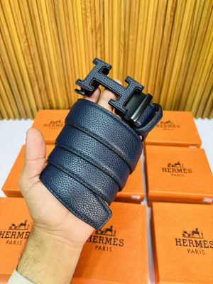 49 HERMES MATTE BLUE PREMIUM QUALITY AUTOMATIC LOCK BELT