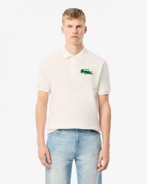 Lacost e Premium Polo With 240Gsm Interlock Cotton Lycra Fabric White 1841