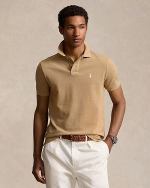 Ralph  Lauren Beige Embroidery Logo Classic Polo T-Shirt