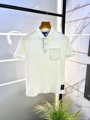 Tommy_Hilfiger White Polo Premium Collar Neck T-shirt F2647-W2