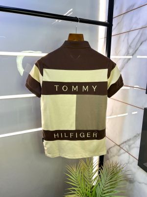 Tommy_Hilfiger Brown Back Print Polo Premium Collar T-shirt F2513-BR