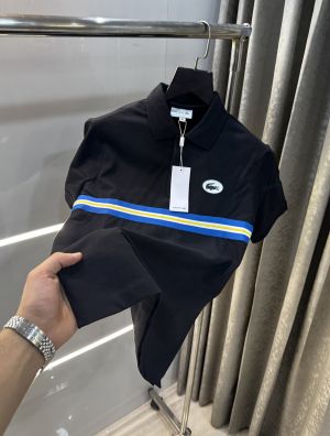 Lacost e Black Embroidery Logo Premium Polo T-Shirt