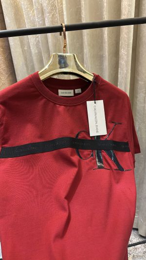 CALVIN_KLEIN LOGO EMBOSSED PREMIUM RED TSHIRT