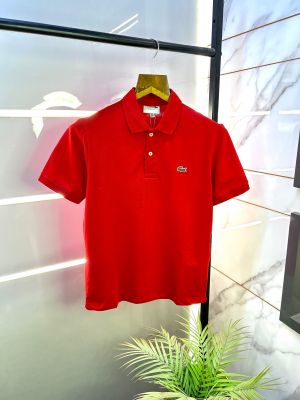 Lacost e Red Polo Premium Collar Neck T-shirt F2637-RE