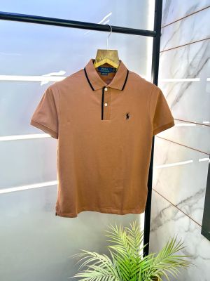 Ralph_Lauren Polo Brown Premium Collar Neck T-shirt F2646-BR