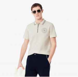 Lacost e Cream Logo Work Premium Polo T-Shirt