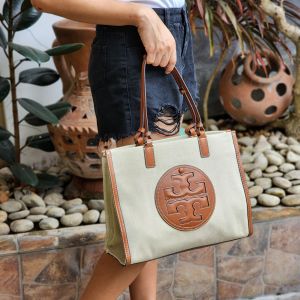 TORY_BURCH ELLA CANVAS TOTE WITH DUST COVER PREMIUM QUALITY 