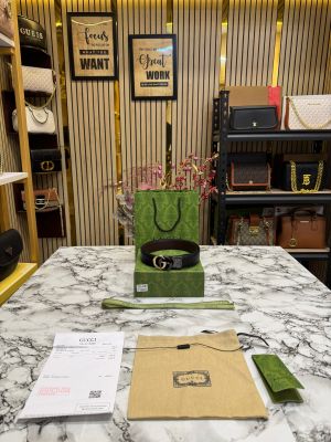 GUCC_I GG Marmont Leather Belt Dual-Tone Buckle With Box Dust Bag And Carry Bag (15-2)