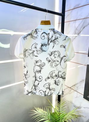Versace White Imported Collar Neck Back Printed Premium Polo T-shirt F2817-W4