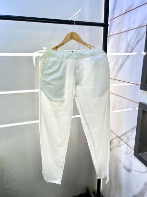 Ralph_Lauren Polo White Classic Linen Super Premium Trouser F2769-WH