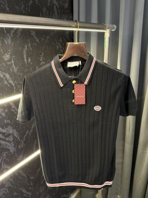 Gucc i Knitted Lycra Importer Polo Tshirt (Black)
