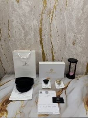 VERSACE BELT COMBO PREMIUM QUALITY WITH OG BOX DUST BAG CARRY BAG (V18 BLACK)