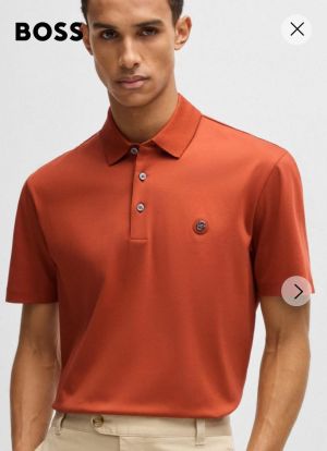 Hugo_Boss Rust Polo Premium Collar Neck T-shirt F2672-RU