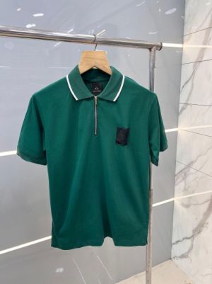 Arman i Exchange Green Premium Imported Polo T shirt Cotton Matty Fabric with Collar Design and Zip Style 2370