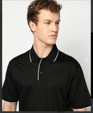 Arman i Exchange Black Premium Polo T shirt cotton Pique fabric with Collar Design and Embroidered Logo 2714