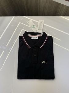 Lacost e Premium Polo Tshirt with Pocket  (Black)