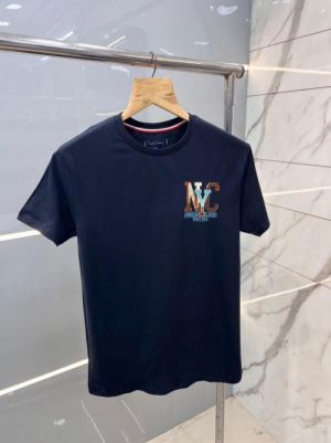 Tomm y Hilfige r Premium Imported Round Neck T Shirts Printed Design Navy Blue 2364