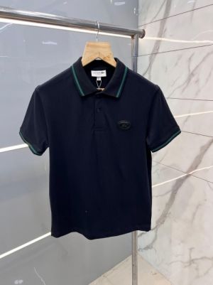 Lacost e Navy Premium Polo T shirt With 240 gsm interlock cotton lycra fabric and Collar Design with Emboss Logo 2416