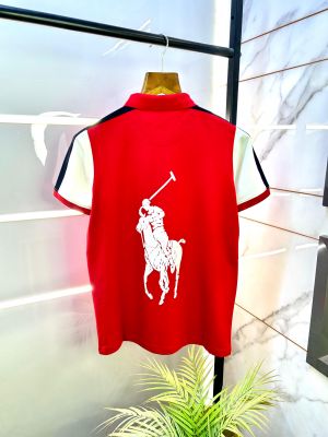 Ralph_Lauren Polo Red Back Print Premium Collar Neck T-shirt F2678-RE