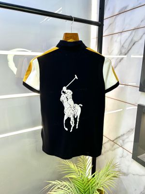 Ralph_Lauren Polo Black Back Print Premium Collar Neck T-shirt F2678-BL