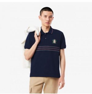 Lacost e Navy Blue Premium Imported 240 GSM Interlock Cotton Lycra Fabric Polo T shirt Embroidery Logo 2310