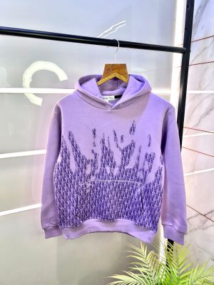 Christian Dio r Monogram Print Purple Imported Back Printed Premium Hoodie PUR-S-1243