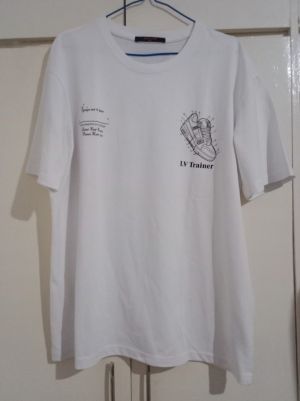 Louis_Vuitton Chest Shoe Print Round Neck T-shirt White 