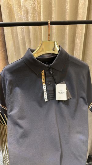 HACKET_T SPORT LOGO PRINT PREMIUM GREY POLO TSHIRT