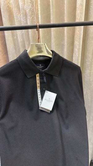 HACKET_T SPORT LOGO PRINT PREMIUM BLACK POLO TSHIRT