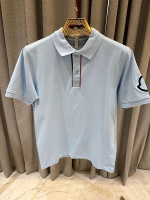 SALE Moncle_r Polo T-shirt Sky Blue
